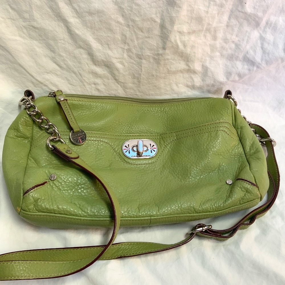 Green Leather Crossbody or Shoulder Mini Bag by Isaac Mizrahi
